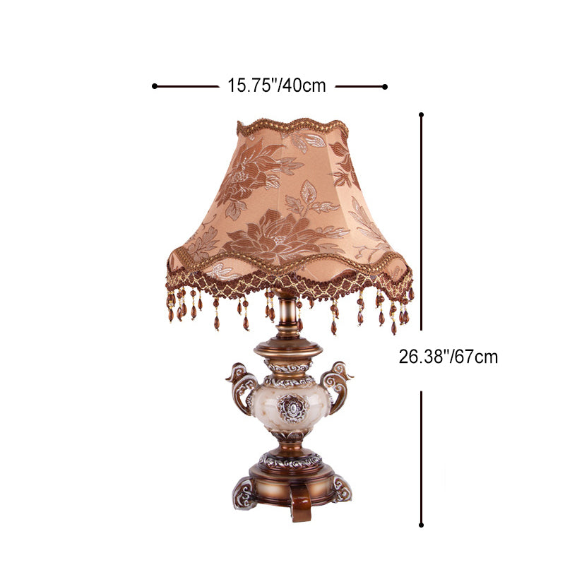 Vase Resin Fabric Bedroom Table Lamp