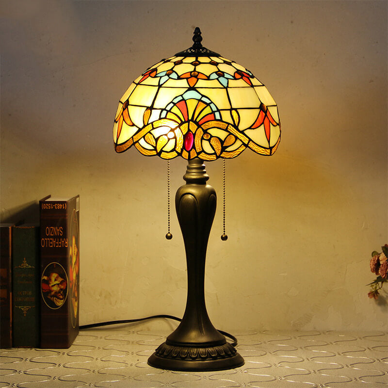 Baroque Stained Glass Dome Table Lamp
