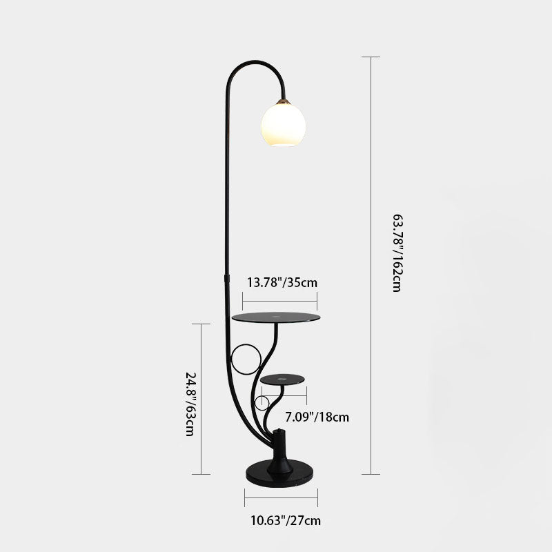Marble Table Iron Linen Floor Lamp