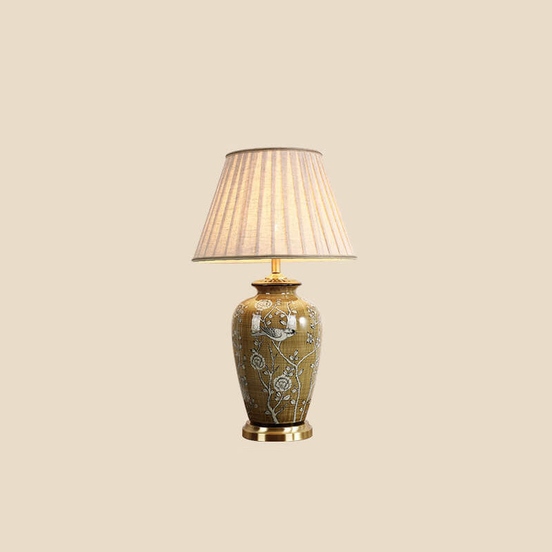 Ceramic Canvas Copper Table Lamp
