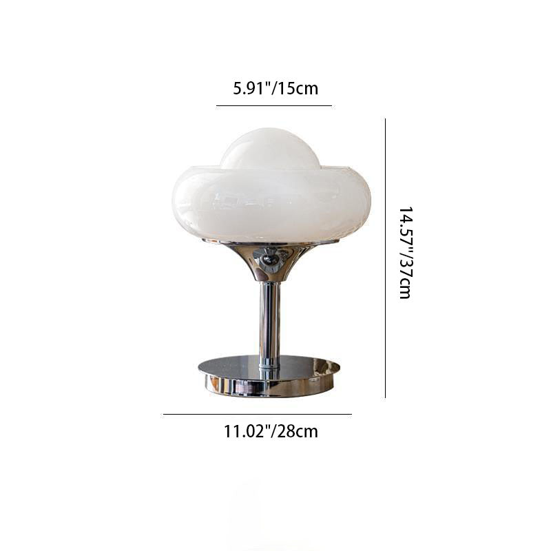 Silver Finish Frame Custard Table Lamp