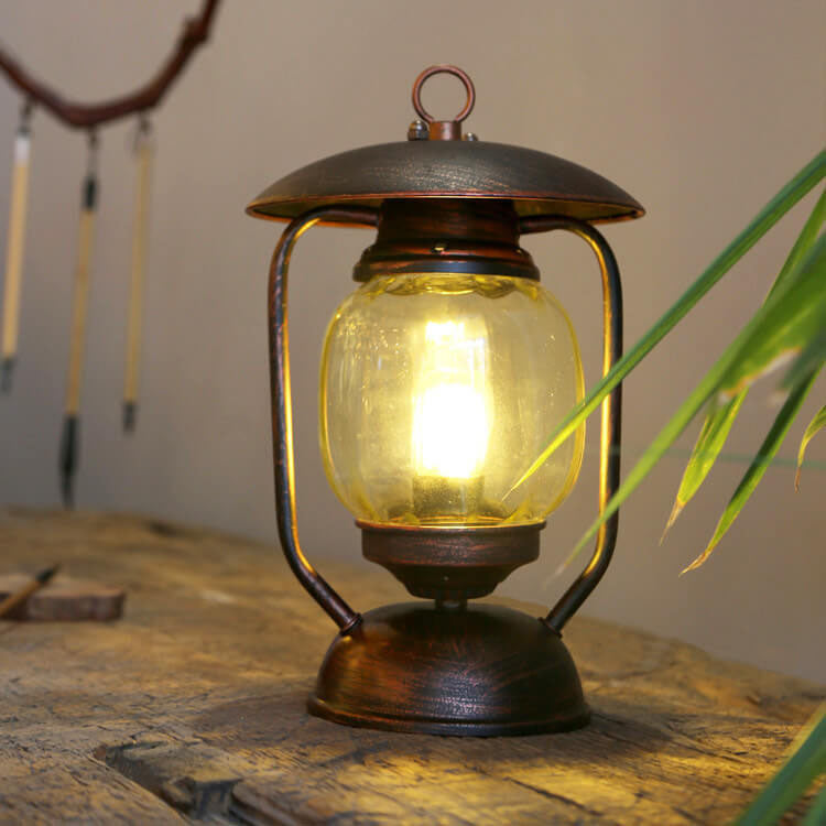 Wrought Iron Glass Table Lamp