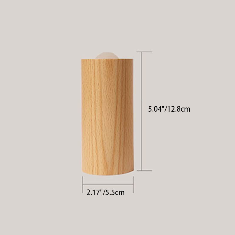 Wooden Cylindrical Table Lamp