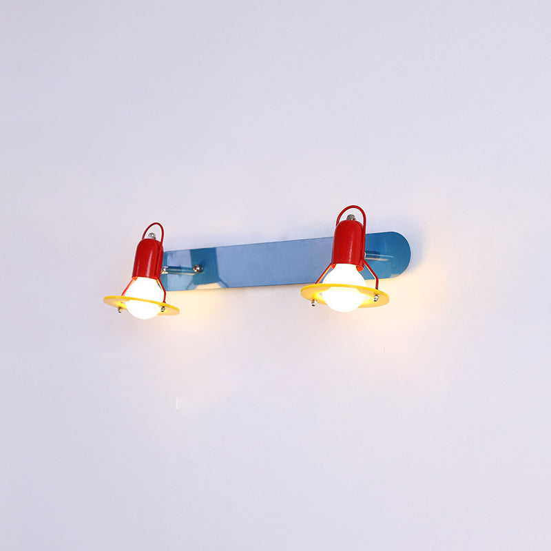 Childlike Colorful Geometric Iron 2-Light Wall Lamp