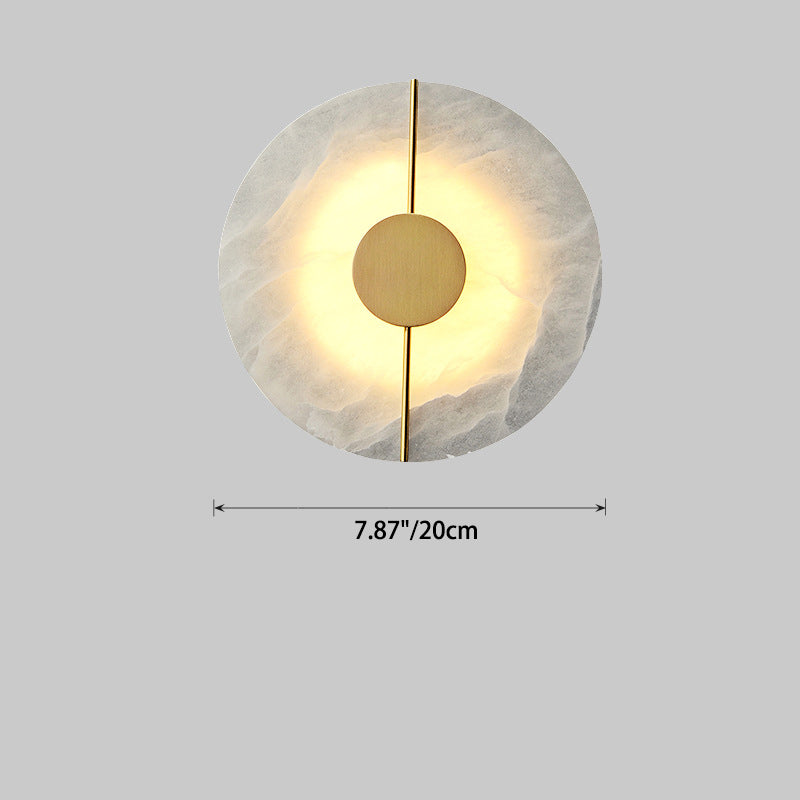 Copper Marble Round Elliptical Wall Lamp