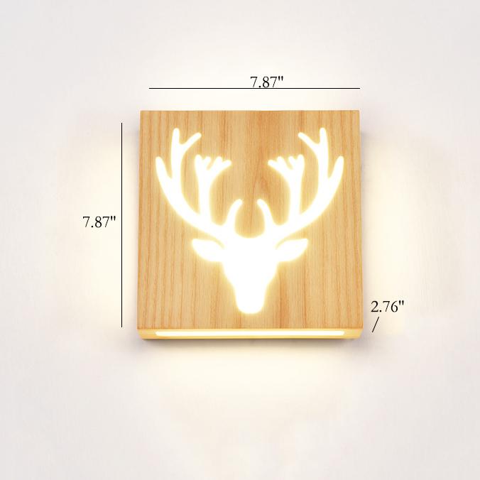 Solid Wood Happy Tree Wall Lamp