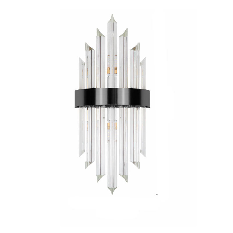Glass Crystal Rod Stainless 2-Light Wall Lamp
