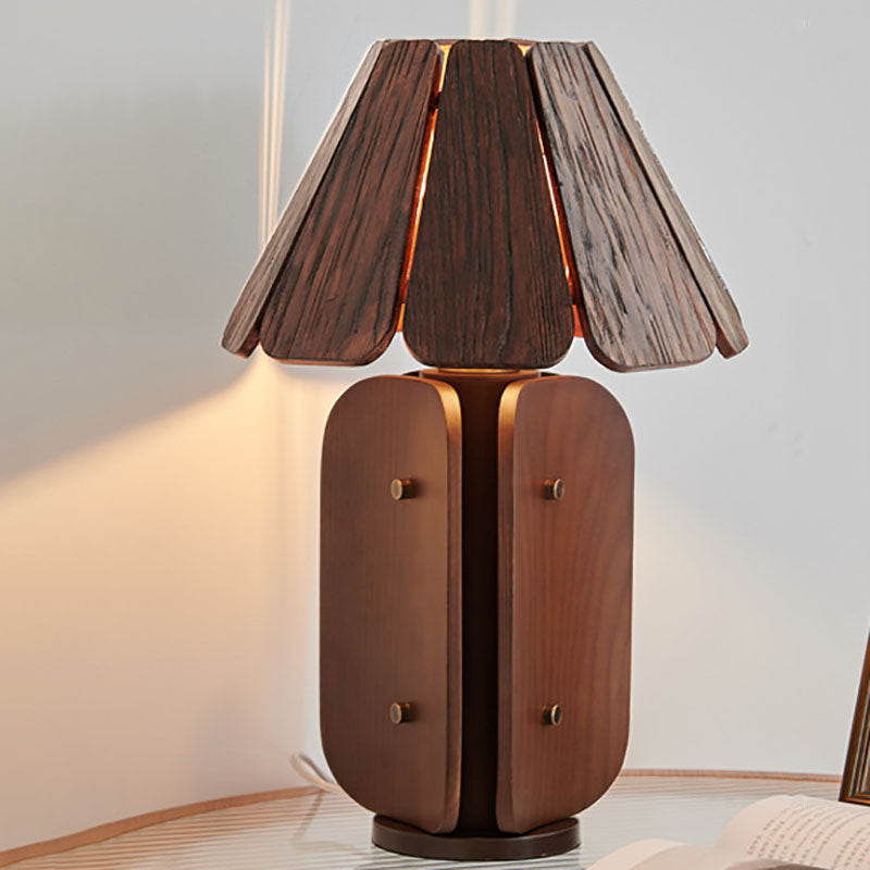 Rectangular Cone Brass Solid Table Lamp