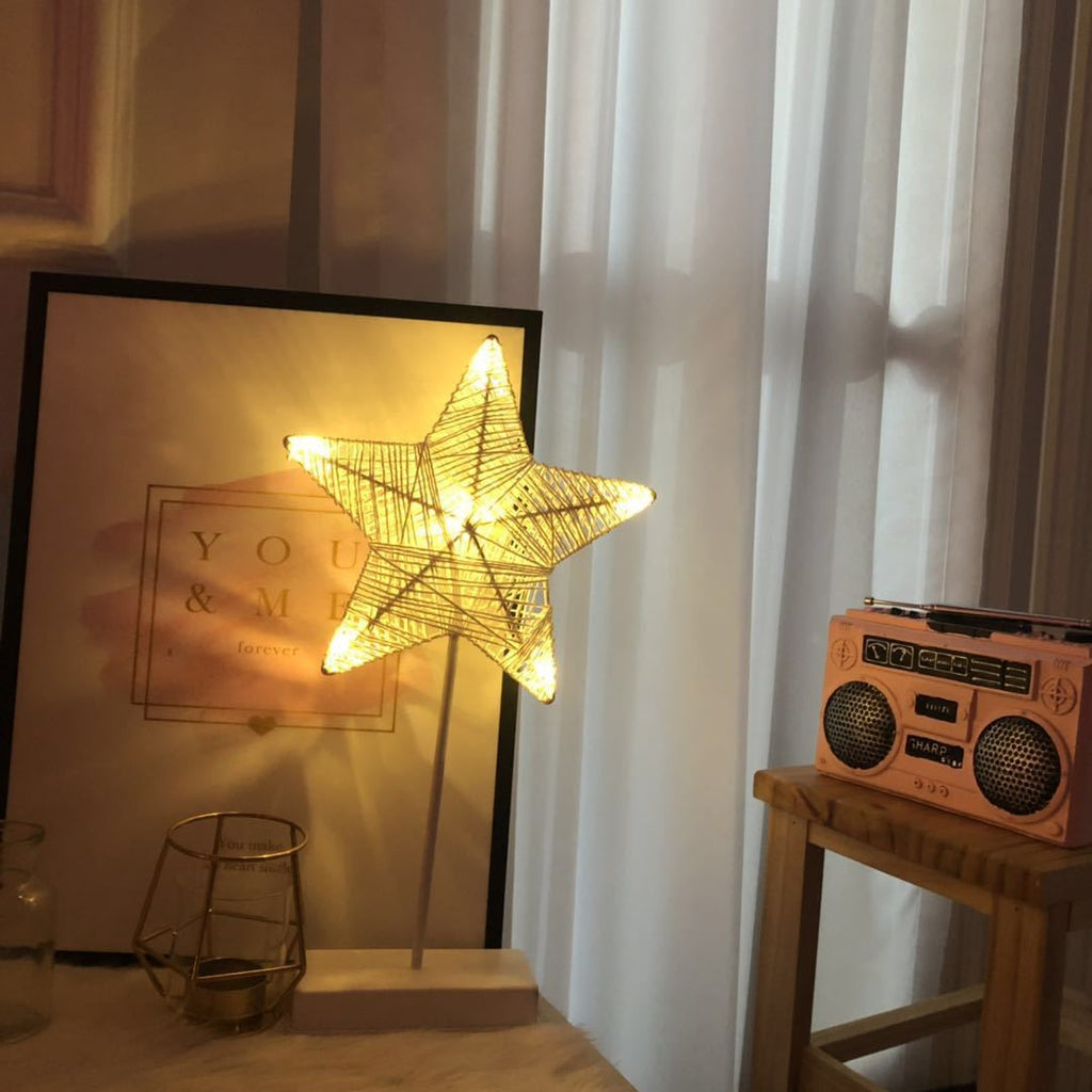Pattern Rattan Weaving Night Table Lamp