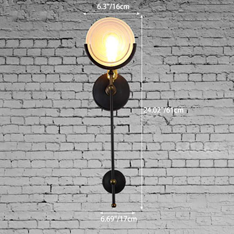 Iron Glass Round Disc Wall Lamp