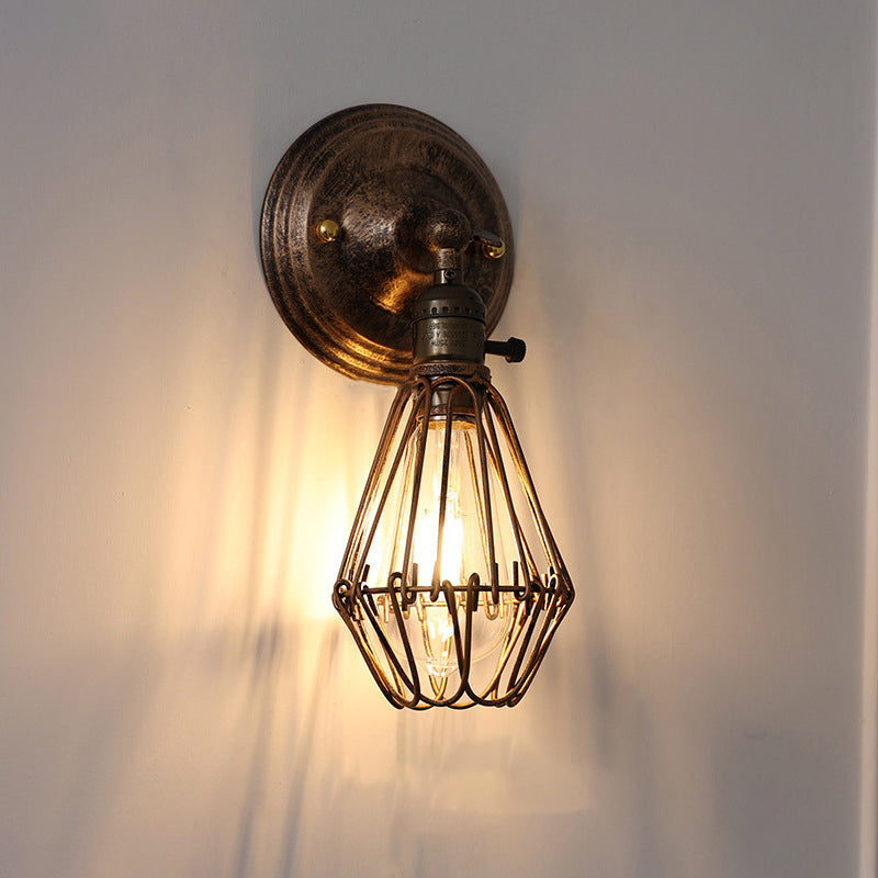 Cage Iron Living Room Wall Lamp
