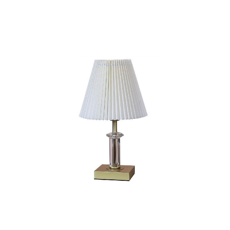 Cone Pleated Fabric Crystal Table Lamp