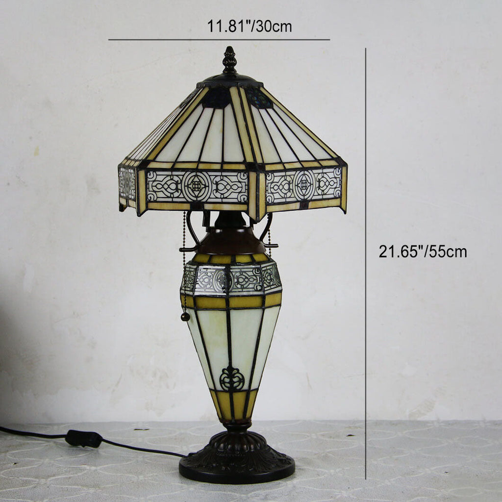 Glass Iron 2-Light Table Lamp