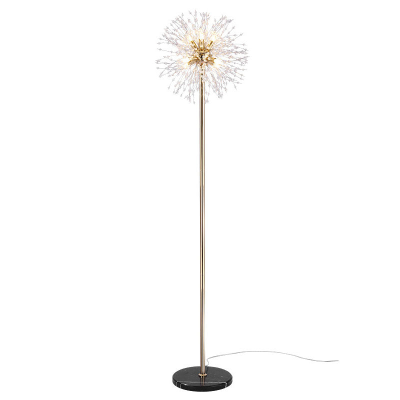 Dandelion Crystal Aluminum Marble 9-Light Floor Lamp