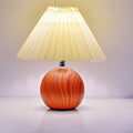 Pleated Wood Ball Table Lamp