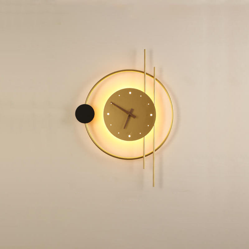 Iron Clock Wall Lamp