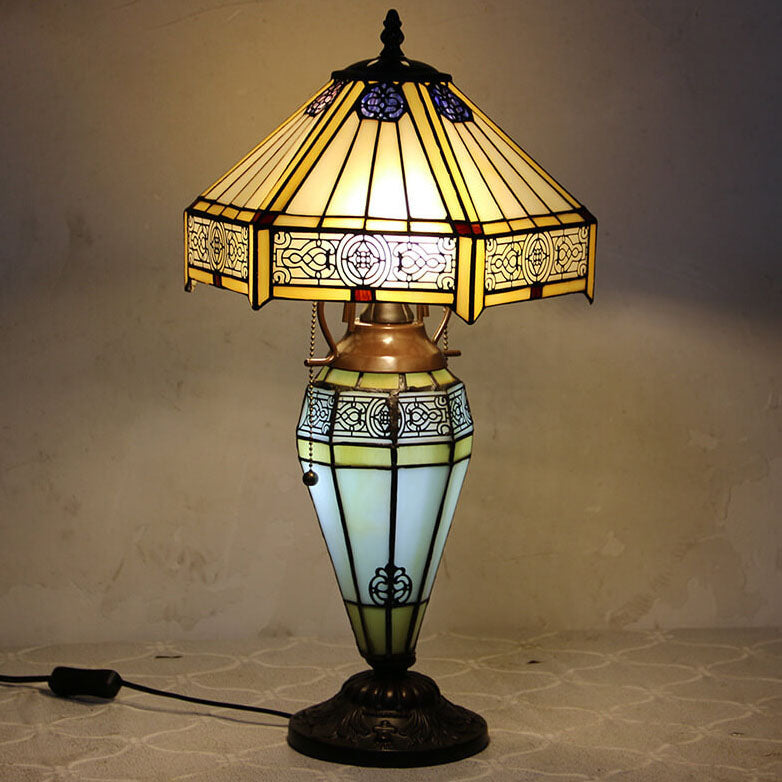 Glass Iron 2-Light Table Lamp