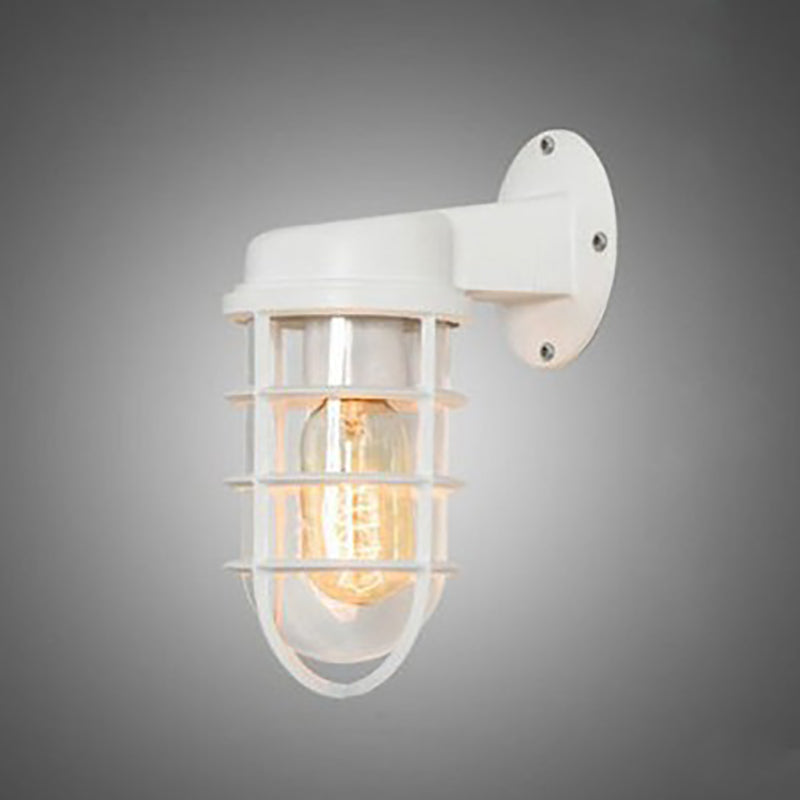 Aluminum Round Cage Entryway Wall Lamp