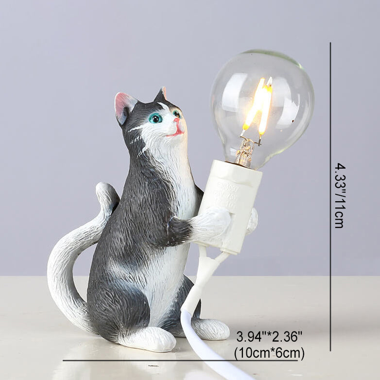 Resin Kitten Decor Mini Table Lamp