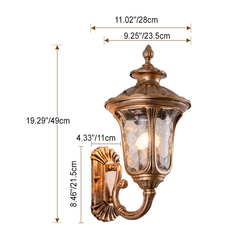 Castle Shaped Aluminum Glass Outdoor Light