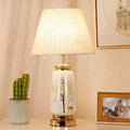 Cylinder Ceramic Hardware Fabric Table Lamp
