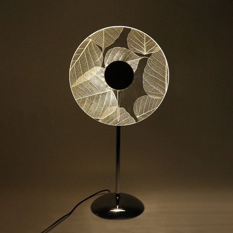 Acrylic Leaf Pattern Design Table Lamp