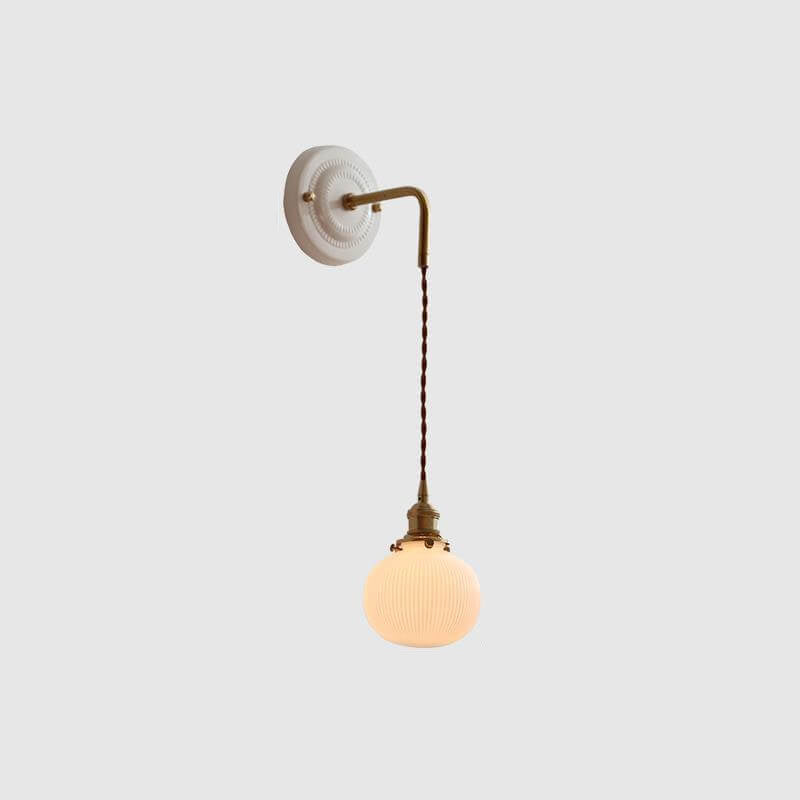 Glass Round Ceramic Wall Lamp