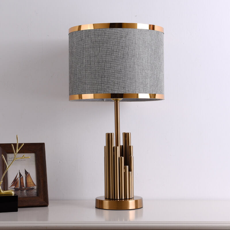 Fabric Cylindrical Design Table Lamp