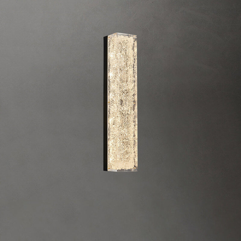 Brass Clear Resin Rectangular Wall Lamp