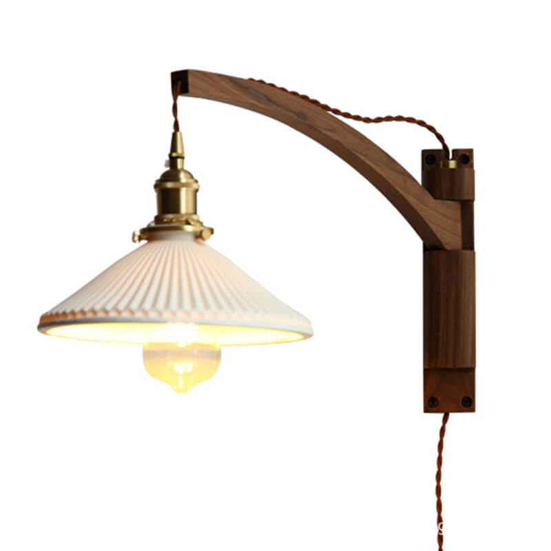 Milk White Striped Glass Wall Lamp