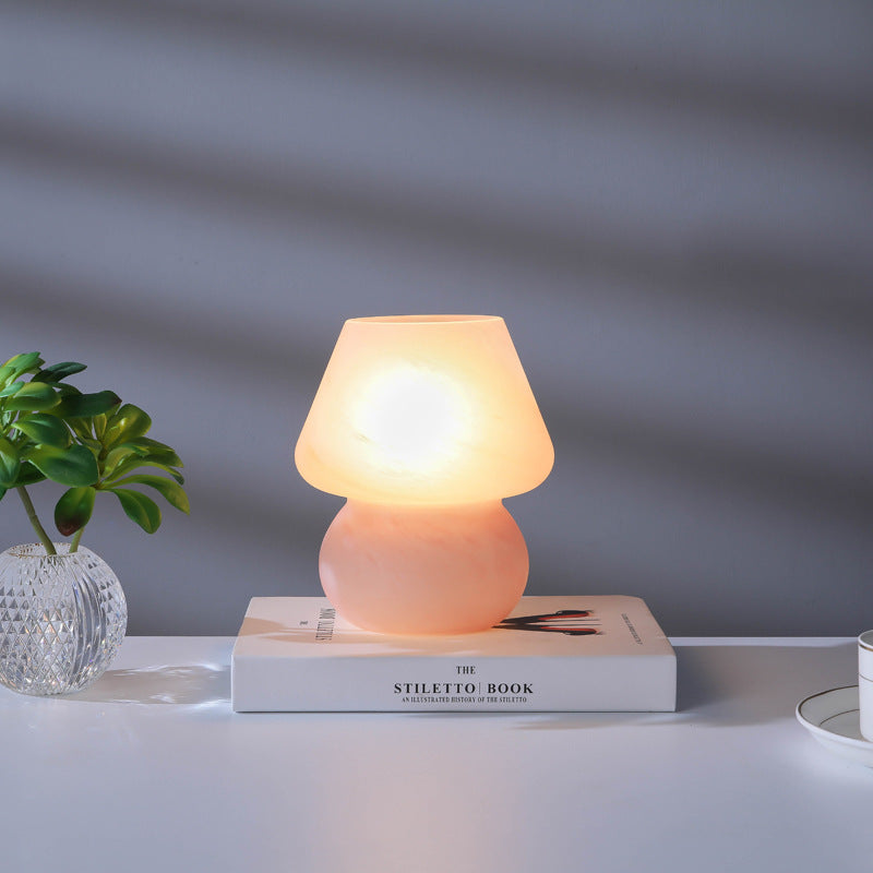 Glass Mushroom Bedroom Table Lamp