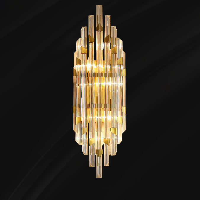 Stripe Hardware Crystal 2/4 2-Light Wall Lamp