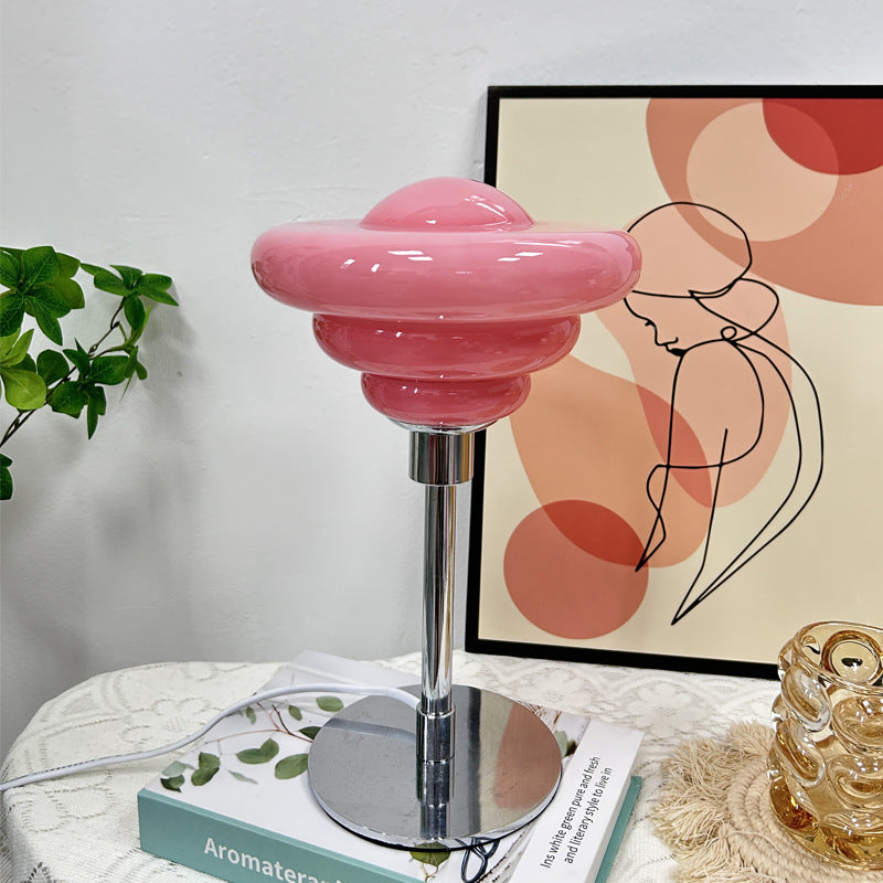 Metal Glass Ripple Gyro Table Lamp