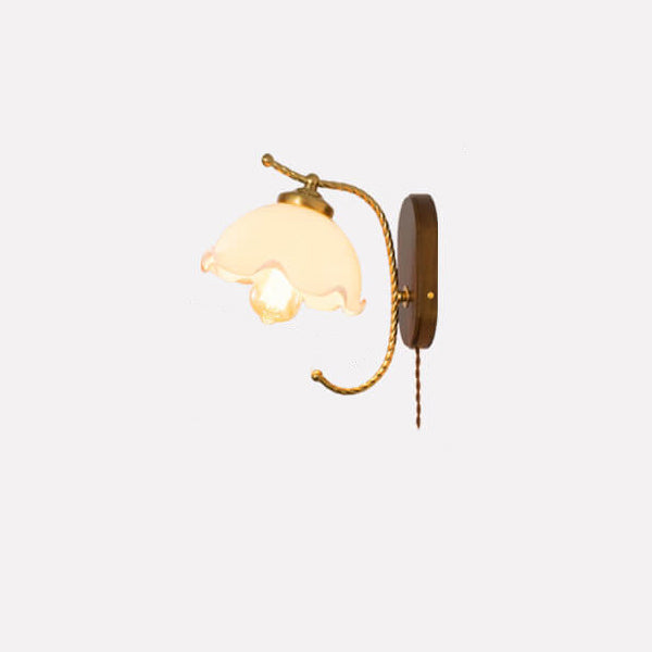Cream Glass Petal Wall Lamp