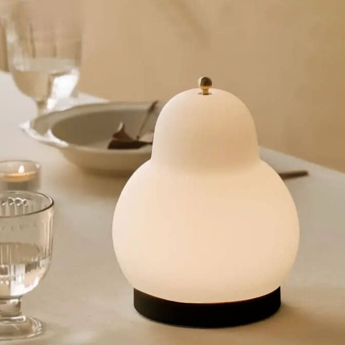 Cream Pear Shape Rechargeable Table Lamp
