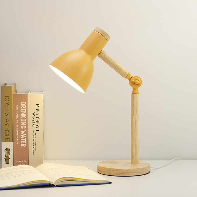 Solid Color Rotatable Wood Table Lamp