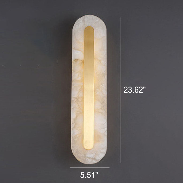 Brass Marble Oval Square Wall Lamp