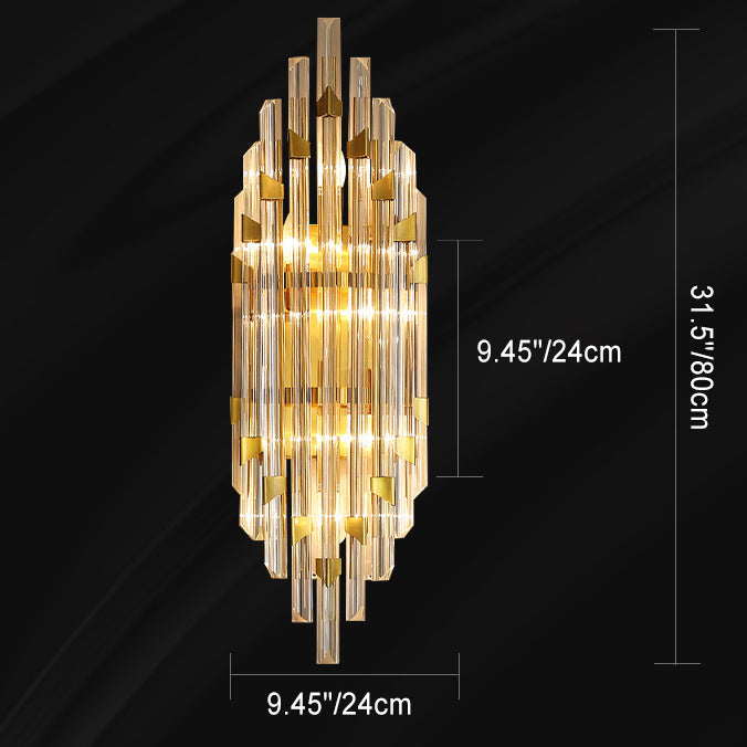 Stripe Hardware Crystal 2/4 2-Light Wall Lamp
