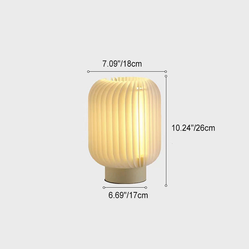 Round Pleated Iron Acrylic Table Lamp