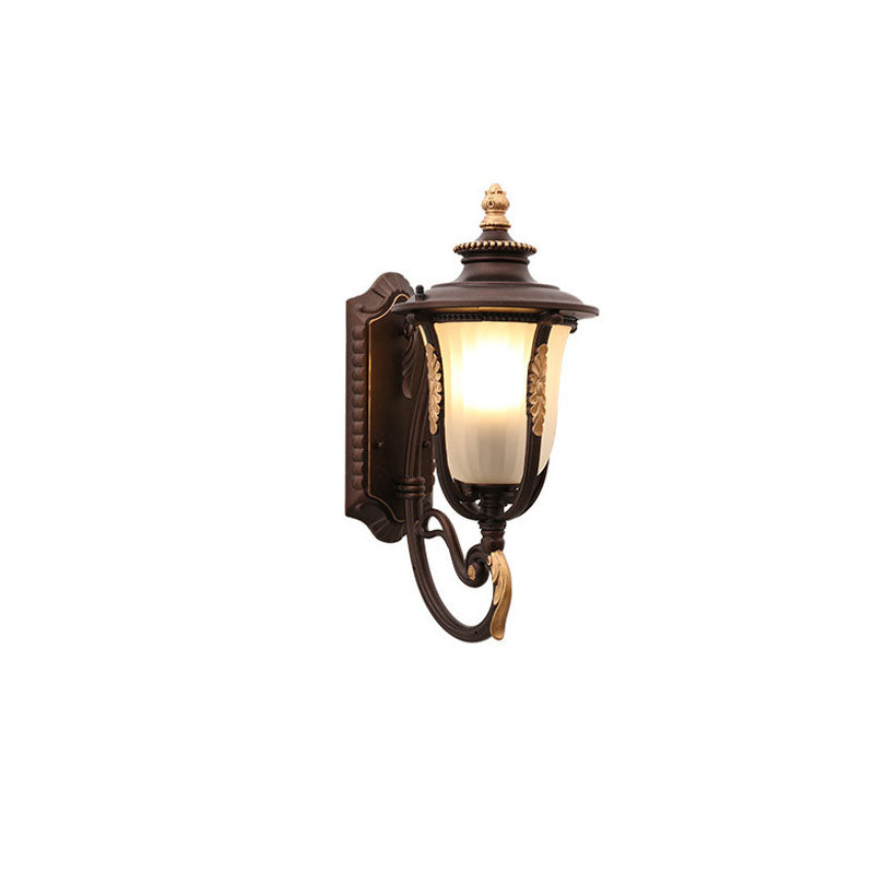 Coffee Gilded Aluminum Glass Outdoor Light