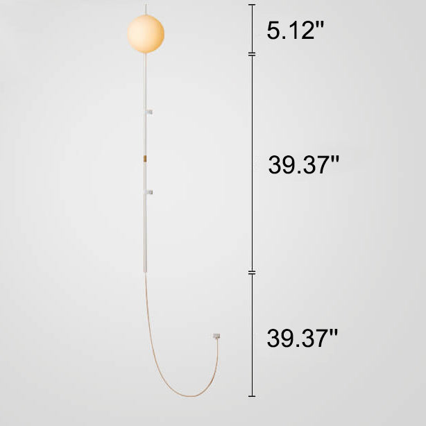 Long Pole Glass Globe1-Light Wall Lamp
