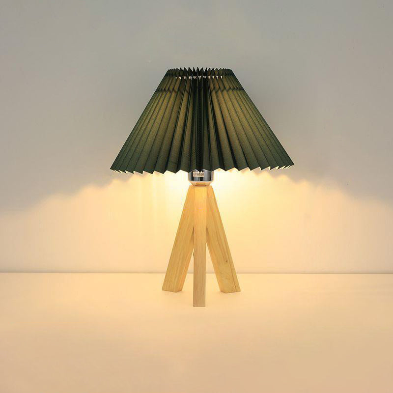 Trapezoid Tripod Pleated Fabric Table Lamp