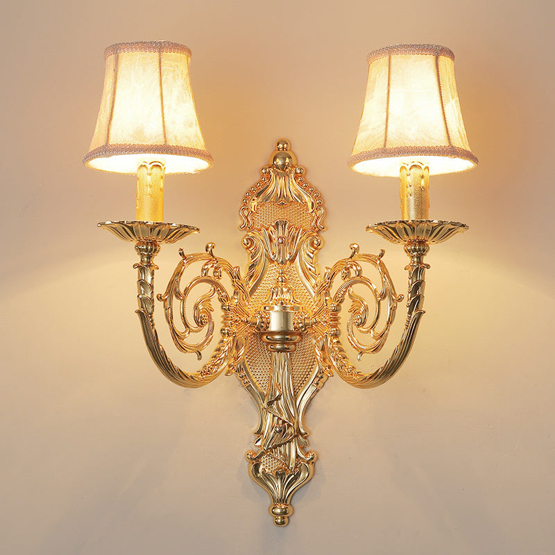 Candelabra Carved Zinc Alloy 2-Light Wall Lamp