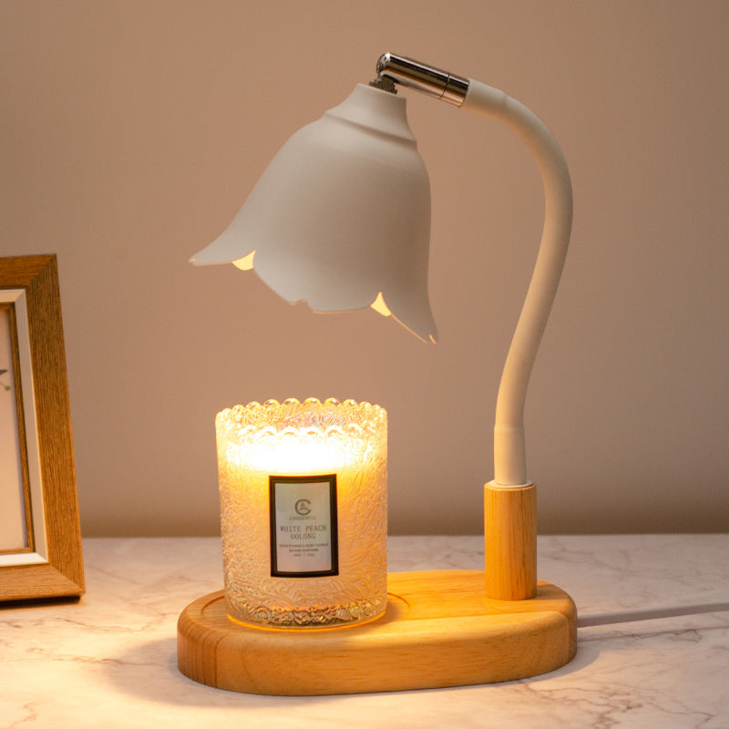 Floral Wood Iron Aroma Table Lamp