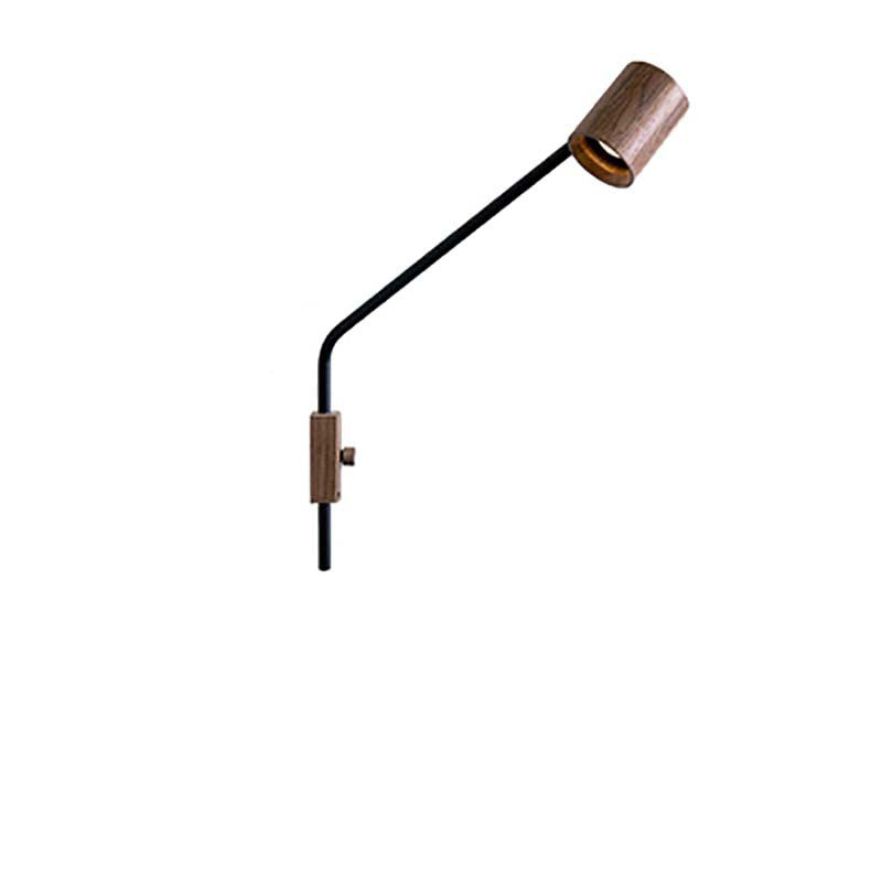 Wooden Cylinder Iron Bedroom Wall Lamp