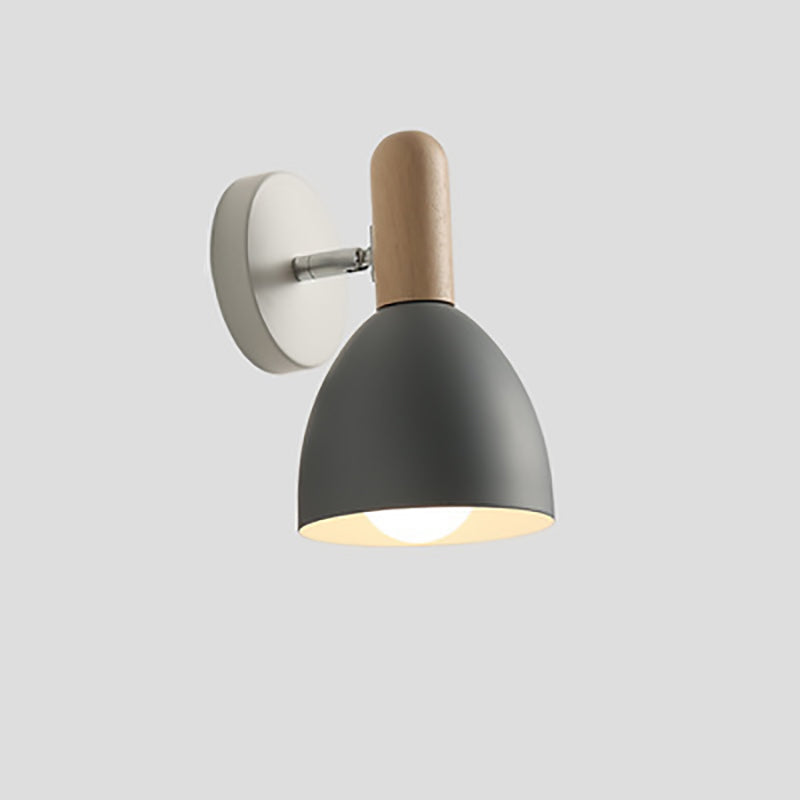 Wood Iron Cannonball Shape Wall Lamp