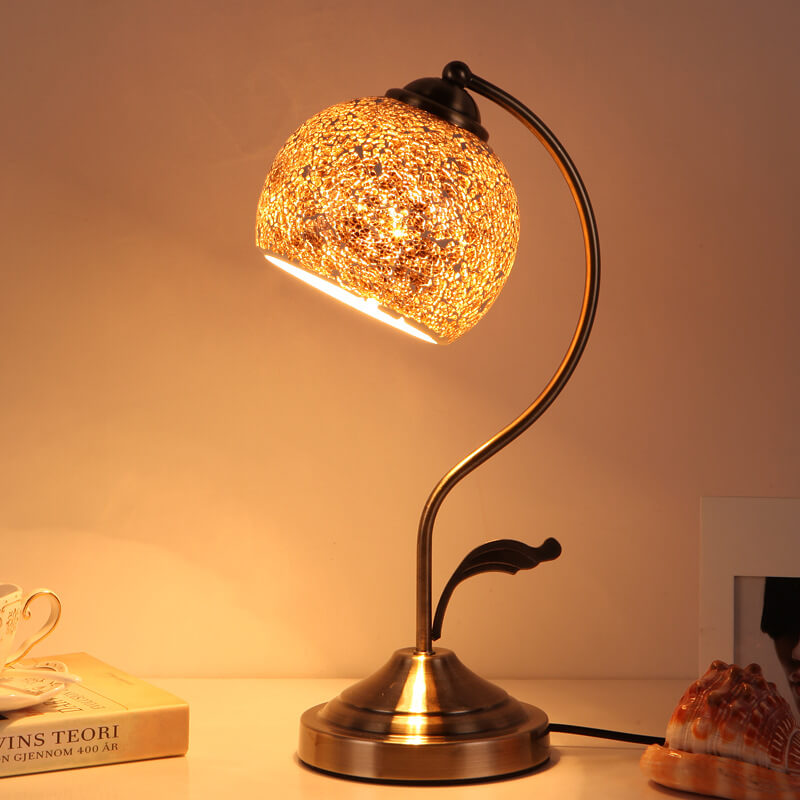 Round Head Glass Hardware Table Lamp