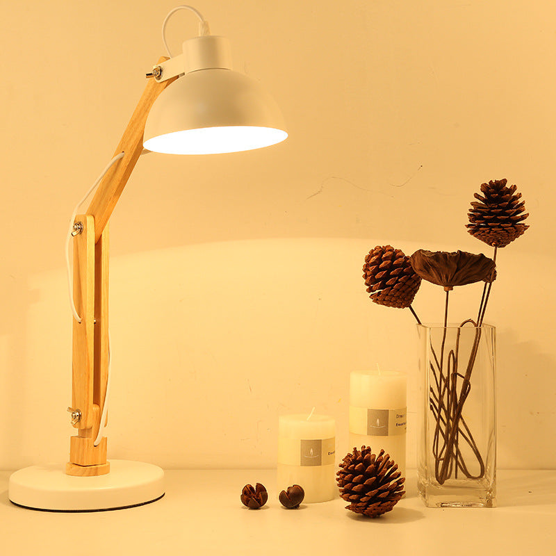 Classical Collapsible Wooden Iron Table Lamp