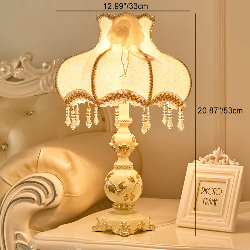 Vase Resin Fabric Bedroom Table Lamp