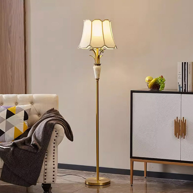 Fabric Jade All Copper Floor Lamp